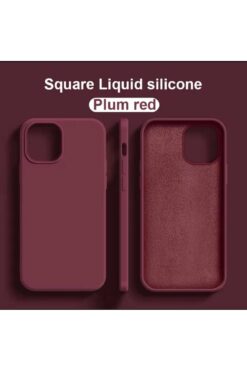BRUNTOO Apple Iphone 13/14 Lansman Kılıf Içi Kadife Dişi Silikon Kapak Bordo .
