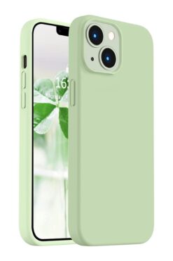 Magic Ring İphone 13 / 14 Uyumlu İçi Kadife Fıstık Yeşili Silikon Telefon Kılıfı