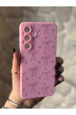 Store Samsung Galaxy S23 Fe Uyumlu Kalp Ve Kurdale Desenli Içi Kadife Lansman Telefon Kılıfı