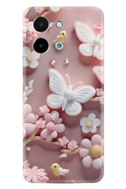 Kılıfland Vivo Y28 Kılıf Boutique Baskılı Resimli Pembe Kelebekler Pcode -088