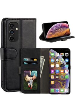 m.tk moveteck Samsung Galaxy S24 FE Kılıf 360 Tam Kaplar Deri Dokulu Kapaklı Cüzdanlı Standlı Kartvizitli Kapak