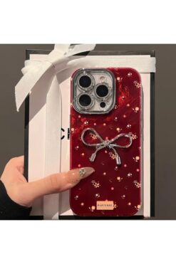 FİŞNEİLETİŞİM İPHONE 16 PROMAX UYUMLU FİYONKLU SİMLİ LENS KORUYUCULU BORDO KILIF