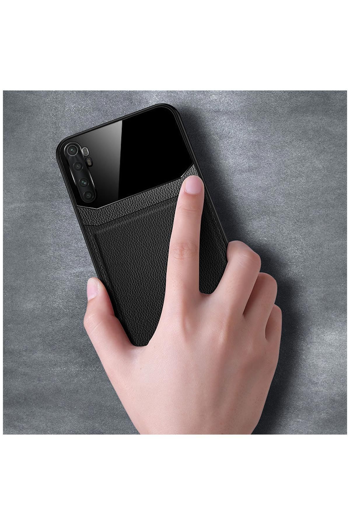 Zebana Xiaomi Mi Note 10 Lite Uyumlu Kılıf Lens Deri Kılıf Siyah - Görsel 2