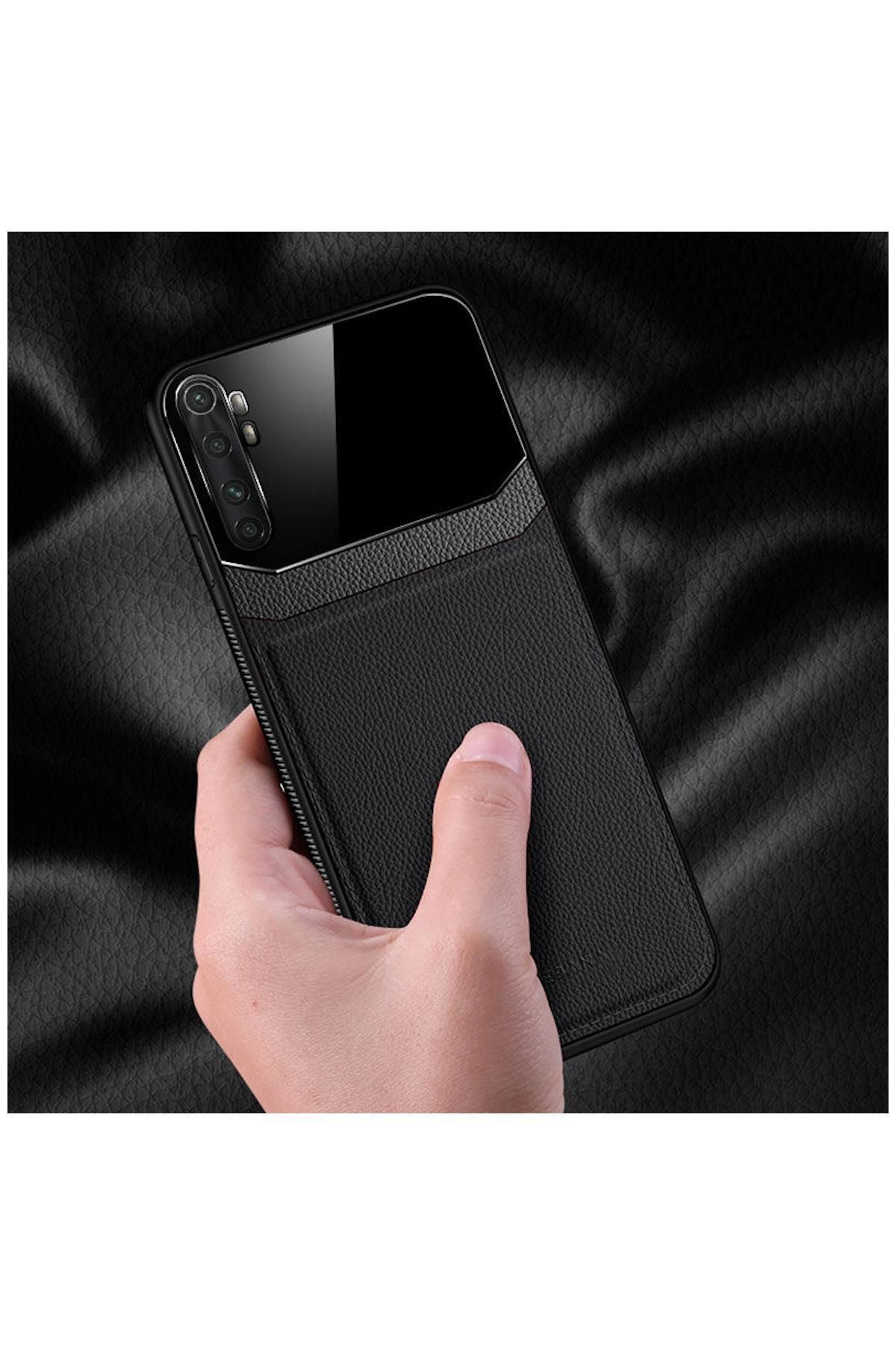 Zebana Xiaomi Mi Note 10 Lite Uyumlu Kılıf Lens Deri Kılıf Siyah - Görsel 3