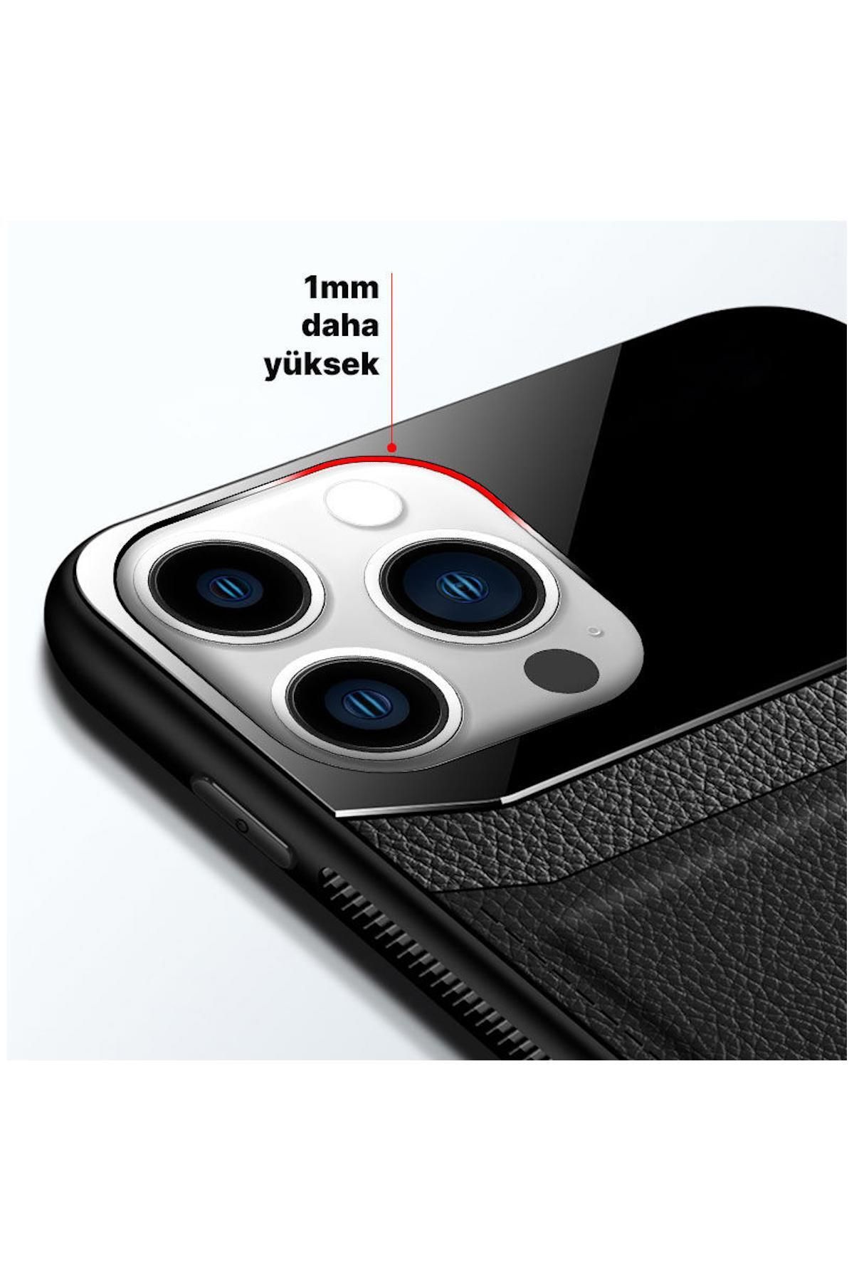 Zebana Xiaomi Mi Note 10 Lite Uyumlu Kılıf Lens Deri Kılıf Siyah - Görsel 4