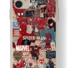 Space Star iPhone 11 Uyumlu Spiderman Kolaj Tasarım Baskılı Şeffaf Kılıf