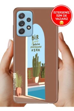 Cekuonline Samsung Galaxy A52 Kılıf Desenli Baskılı Kamera Korumalı Silikon Dünyadan Uzak