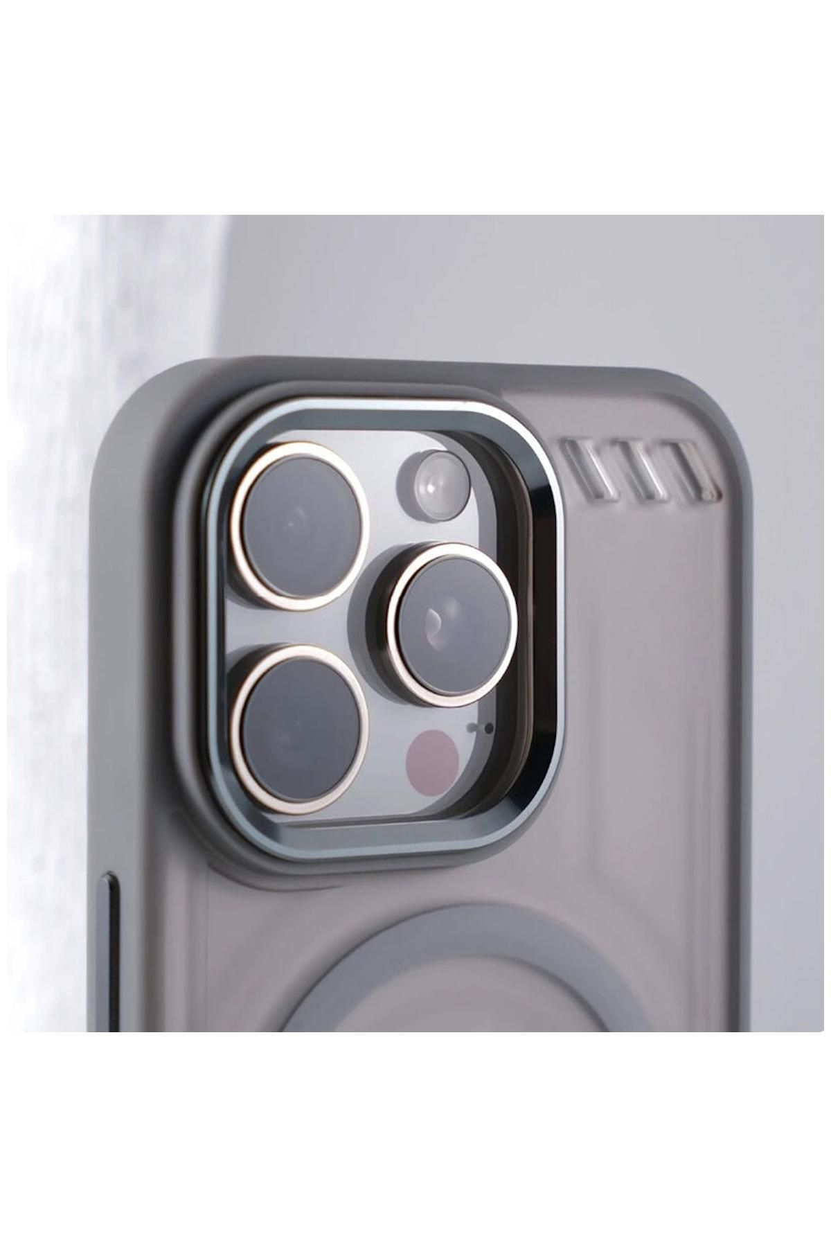 Zebana Apple iPhone 15 Plus Uyumlu Kılıf Zebana Vault Silikon Kılıf (Kablosuz Şarj Destekli) Gri - Görsel 2