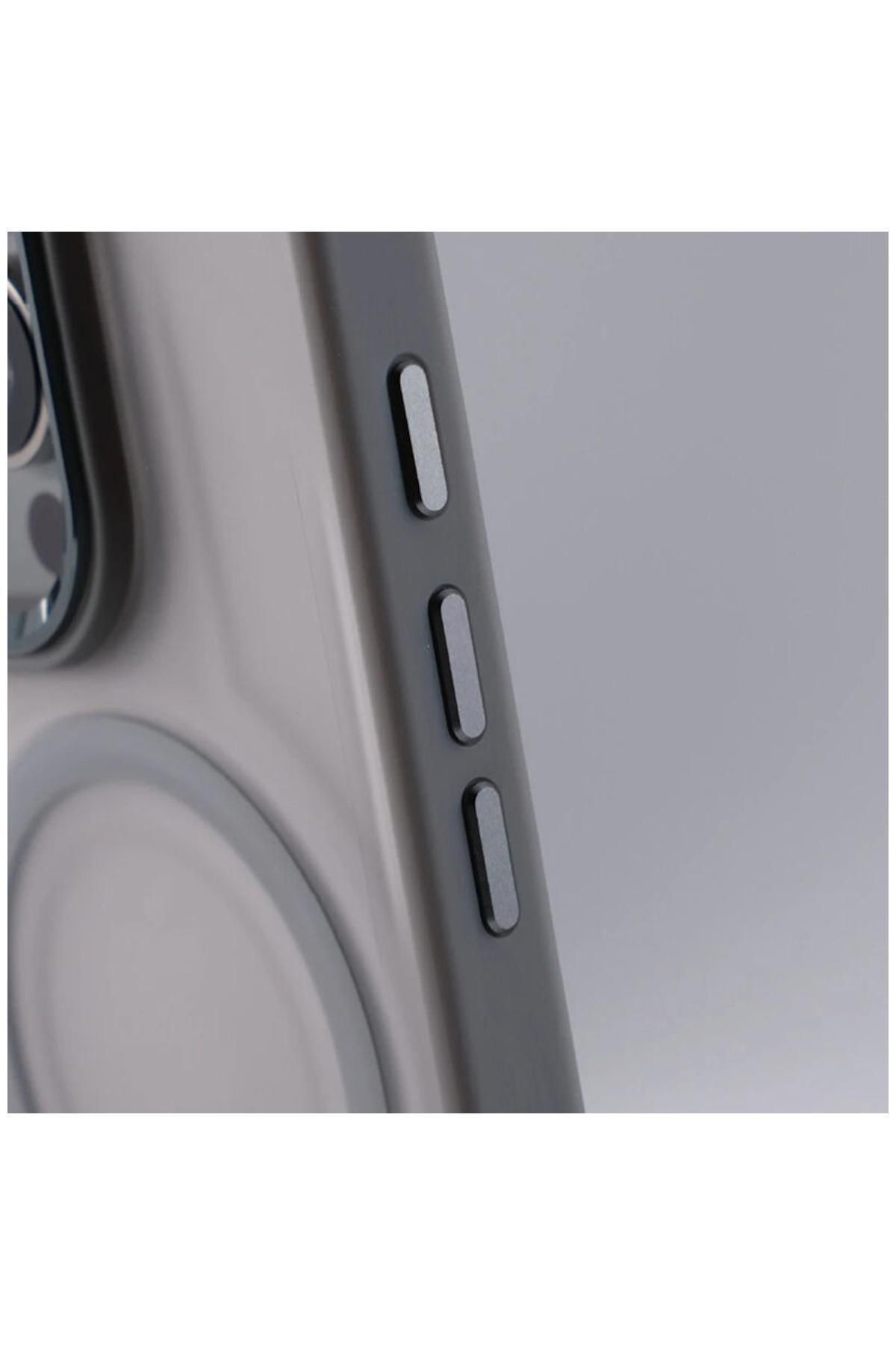 Zebana Apple iPhone 15 Plus Uyumlu Kılıf Zebana Vault Silikon Kılıf (Kablosuz Şarj Destekli) Gri - Görsel 3