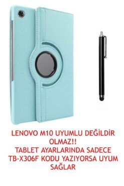LENOVO Tab M10 Tb-x306f Za6w0026tr Uyumlu 360° Dönerli Tablet Kılıfı + Kalem