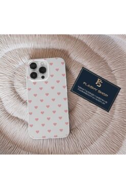 Flashy Shop Tecno Spark 10 Pro Uyumlu Pembe Kalp Desenli Şeffaf Kılıf