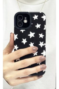 KVK PRİVACY iPhone 11 uyumlu Kılıf Yıldız Desenli Kamera Korumalı Estetik Zarif Yumuşak Silikon Kapak