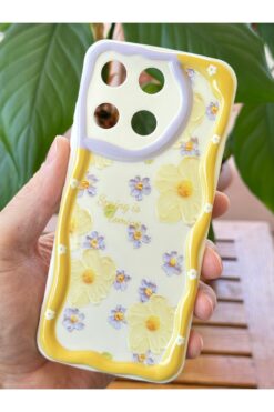 Fibaks Realme 11 4G Kılıf Tasarımlı Desenli Kamera Korumalı Papatya Çiçek Renkli Silikon Kapak