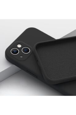 Fibaks Iphone 14 Plus / 15 Plus Uyumlu Kılıf Kamera Korumalı Lansman Içi Kadife Yumuşak Liquid Silikon