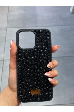 Mee.co İphone 14 Pro Max Uyumlu Işıltı Taş Detaylı Premium Kılıf
