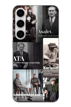 TechTree Samsung Galaxy S24 FE Uyumlu Atatürk Asalet Karizma Şeffaf Silikon Kılıf