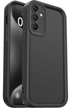 Fibaks Samsung Galaxy M15 Kılıf Kamera Korumalı Yumuşak Dokulu Darbe Emici Siyah Silikon Kapak