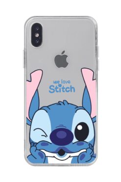Magic Ring Iphone X / Xs Uyumlu We Love Stitch Desenli Şeffaf Telefon Kılıfı