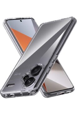 Rivor Xiaomi Redmi Note 13 Pro Plus 5G İçin Kılıf Kamera Korumalı Süper Şeffaf Esnek Renksiz Silikon Kapak
