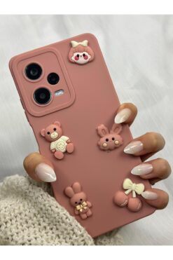 Vip Case Redmi Note 12 Pro 5g ( Yurtdışı ) Sweet Ayıcıklı 3 Boyutlu Tatlı Kiraz Desenli Toy Bear Kılıf