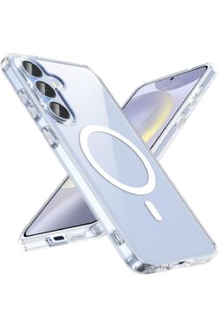 m.tk moveteck Galaxy S25 Kılıf Magsafe Wireless Kablosuz Şarj Destekli Sert Silikon Şeffaf Kapak Manyetik