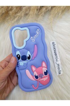 Aksesuarda Moda XİAOMİ REDMİ 13C  Uyumlu Stitch Disney Lilo Ve Stiç Hamur Silikon Lüks Kılıf Kapak