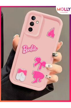 Molly Samsung Galaxy M13 İçin Kum Pembesi Kenarları Kalın 3d Kabartmalı Cute Girl Silikon Kılıf