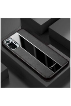 Zebana Xiaomi Redmi Note 10 Pro Uyumlu Kılıf Premium Deri Kılıf Siyah