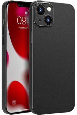 HyperAge Iphone 13 Uyumlu Ultra Ince Kılıf Mat Yüzeyli Kamera Korumalı Minimalist Tasarım Kapak - Mat Siyah