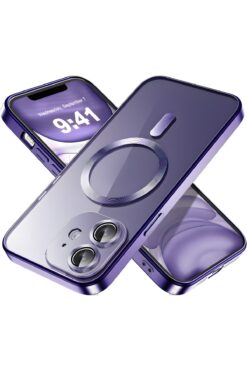 Fibaks Apple Iphone 12 Uyumlu Kılıf Kamera Lens Korumalı Magsafe Şarj Kilifi Şeffaf Renkli Yumuşak Kapak