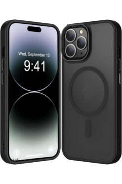 m.tk moveteck İphone 13 Pro Max Kılıf Mat Magsafe Şarj Özellikli Darbe Önleyici Hassas Buton Renkli Yumuşak Kenar