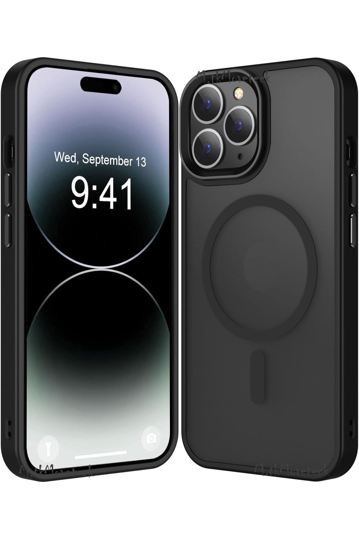 m.tk moveteck İphone 13 Pro Max Kılıf Mat Magsafe Şarj Özellikli Darbe Önleyici Hassas Buton Renkli Yumuşak Kenar