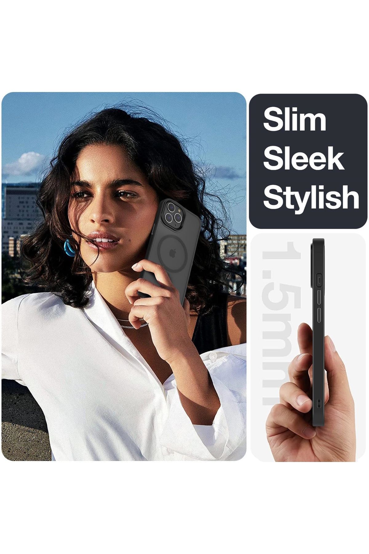 m.tk moveteck İphone 13 Pro Max Kılıf Mat Magsafe Şarj Özellikli Darbe Önleyici Hassas Buton Renkli Yumuşak Kenar - Görsel 3