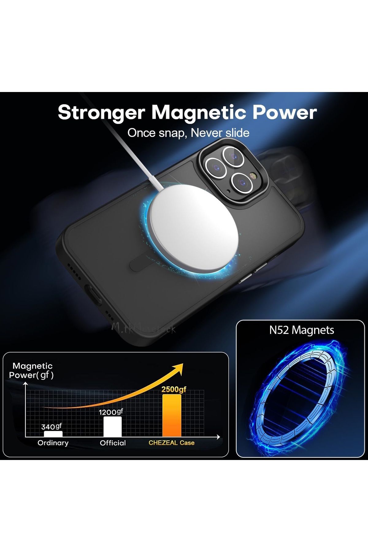 m.tk moveteck İphone 13 Pro Max Kılıf Mat Magsafe Şarj Özellikli Darbe Önleyici Hassas Buton Renkli Yumuşak Kenar - Görsel 5