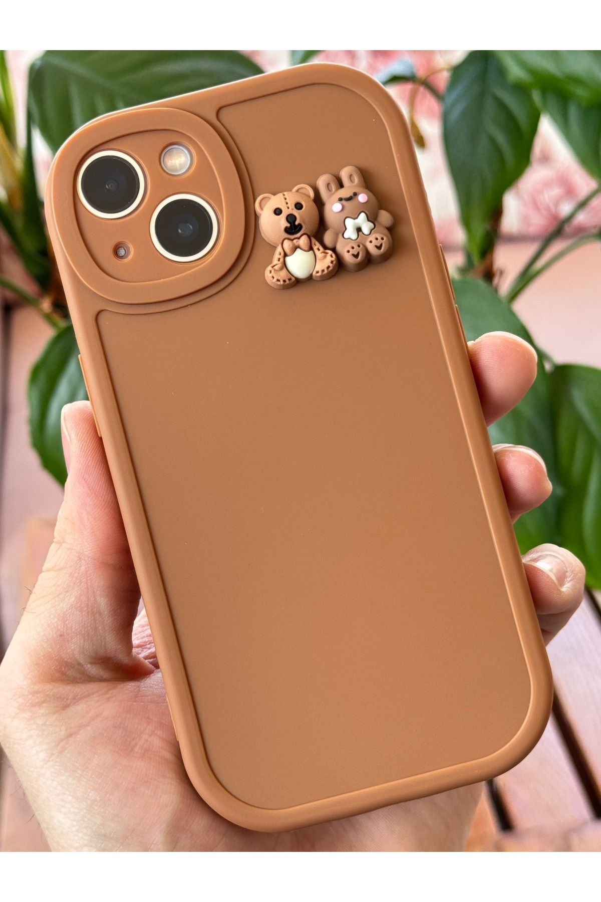 Fibaks İphone 14/13 Uyumlu Kılıf Tasarımlı Desenli Kamera Korumalı Ayıcık Ve Tavşan Yumuşak Silikon Kapak - Görsel 4