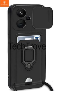 Hatreds Xiaomi Redmi Note 13 Pro Plus Uyumlu Kılıf Lüx Tasarım Yüzüklü +İpli Lens Korumalı 3in1 Kapak