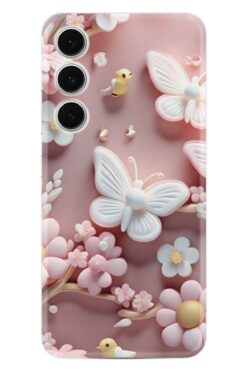 Kılıfland Samsung Galaxy A36 Kılıf Boutique Baskılı Resimli Pembe Kelebekler Pcode -088