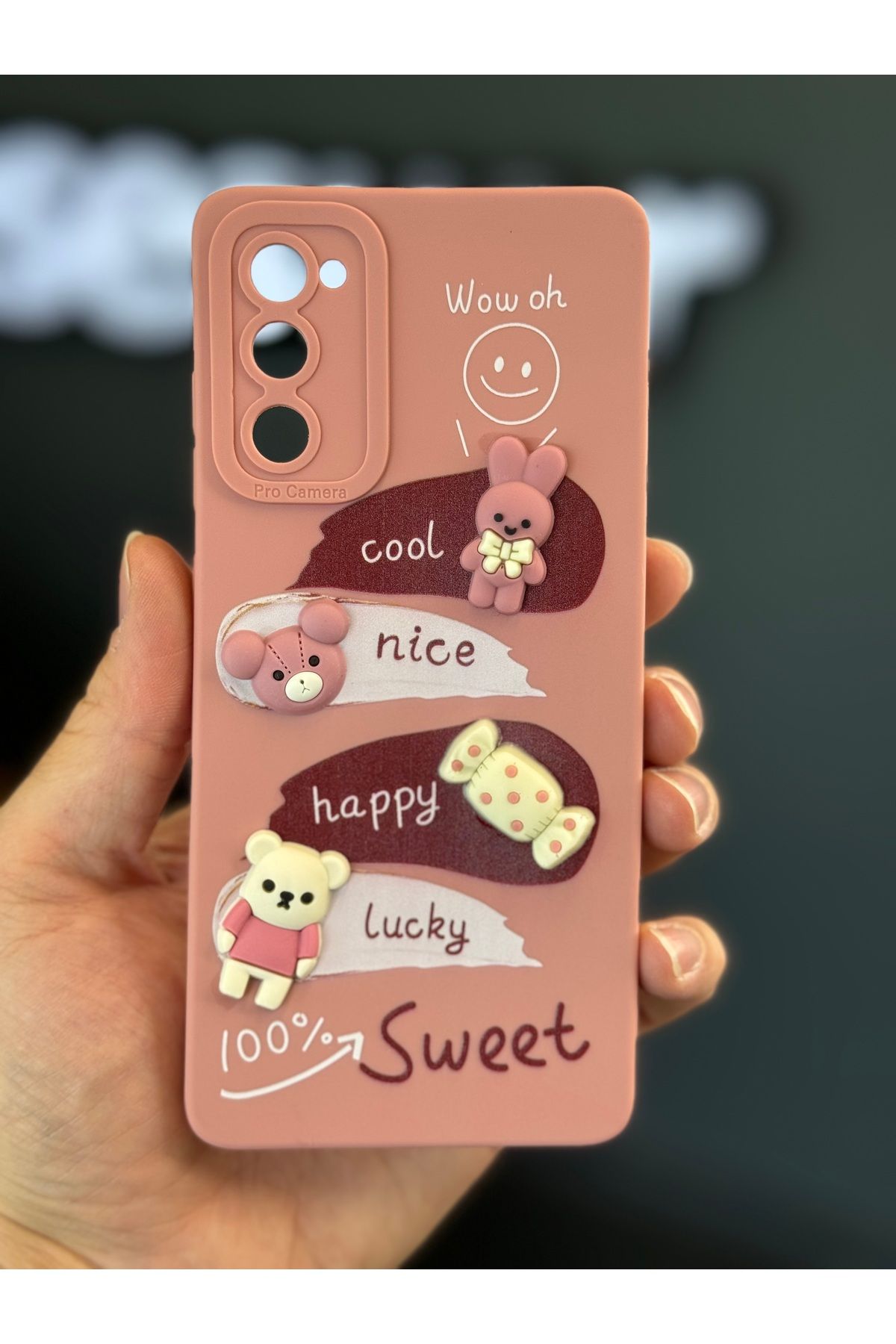 Fibaks Galaxy S20 Fe Uyumlu Kılıf Tasarımlı Desenli Kamera Korumalı Tavşan Pembe Yumuşak Silikon Kapak - Görsel 3