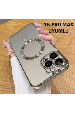 Dexmon iPhone 15 Pro Max Kılıf Kamera Lens ve Hoparlör Toz Korumalı Magsafe Şarj Özellikli Esnek Silikon