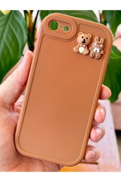 Fibaks İphone 7/8/se20/se22 Kılıf Tasarımlı Desenli Kamera Korumalı Ayıcık Ve Tavşan Yumuşak Silikon Kapak