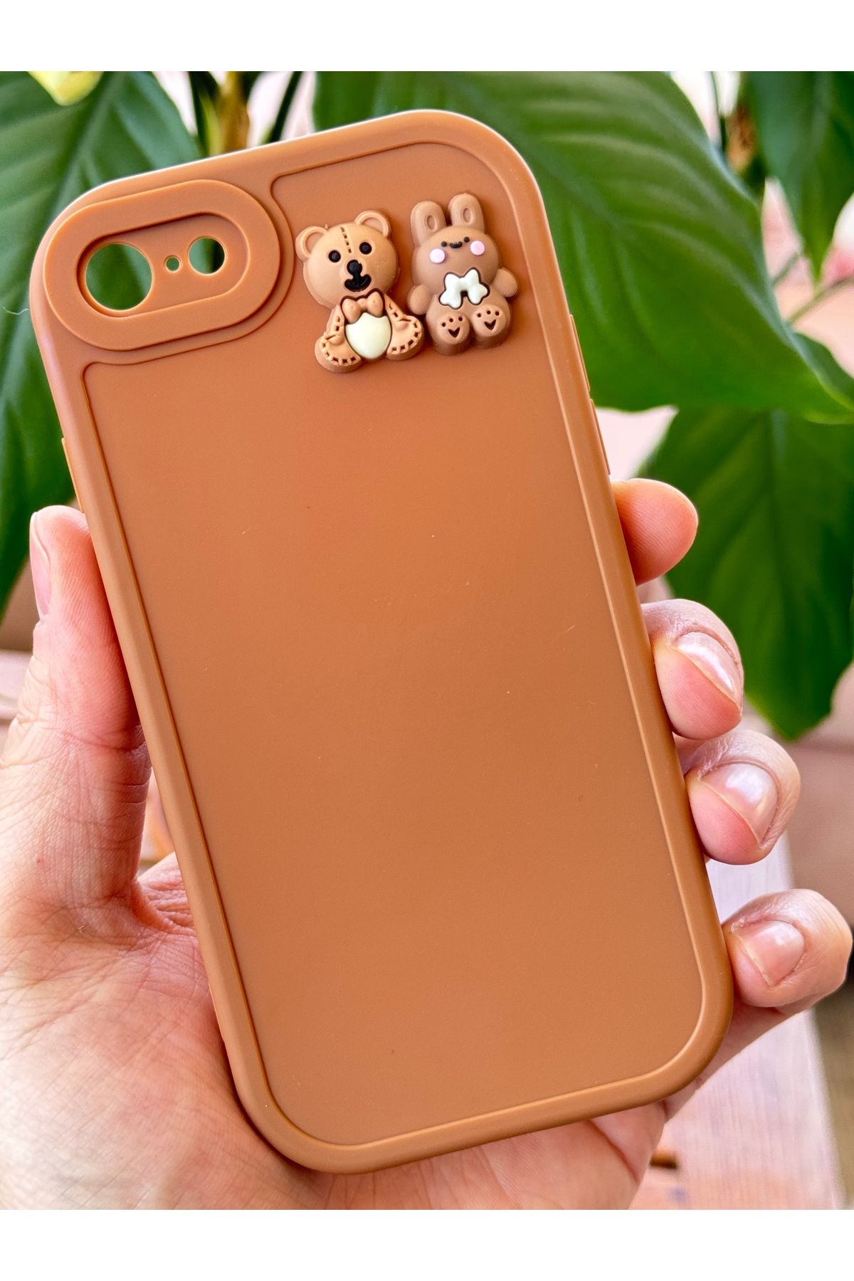 Fibaks İphone 7/8/se20/se22 Kılıf Tasarımlı Desenli Kamera Korumalı Ayıcık Ve Tavşan Yumuşak Silikon Kapak - Görsel 2
