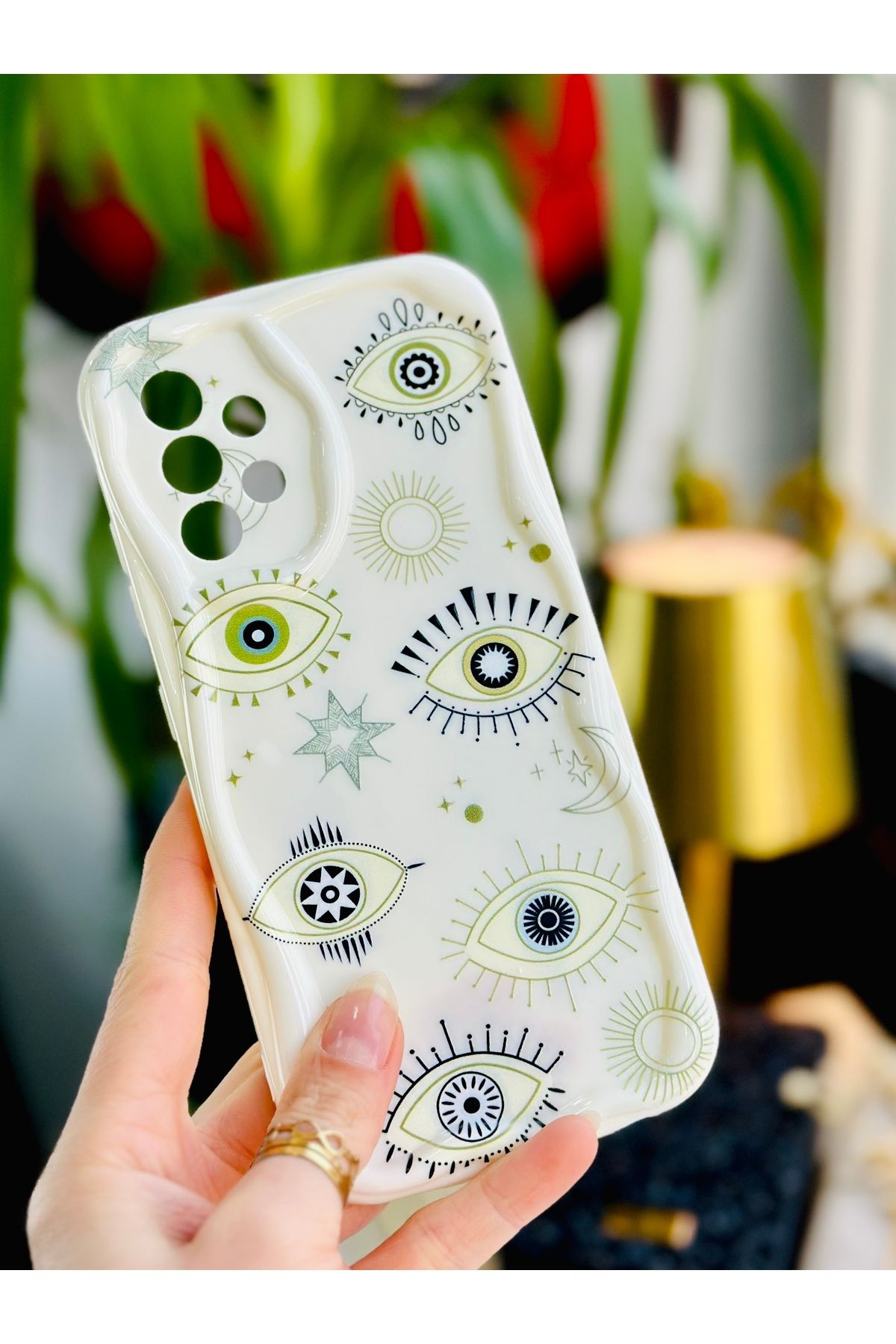 Go Aksesuar Galaxy A32 Uyumlu Nazar Tasarımlı Silikon Kılıf