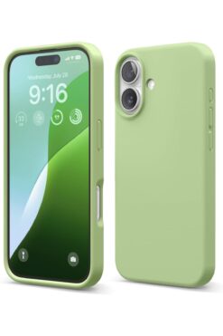 Merwish İphone 16 Plus Uyumlu Içi Kadife Yumuşak Silikon Kamera Korumalı Kılıf Kapak Yeşil