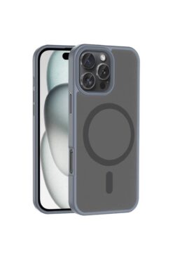 Fibaks İphone 16 Pro Max Uyumlu Kılıf Kamera Çıkıntılı Magsafe Şarj Destekli Hassas Tuşlu Yumuşak Mat Kapak