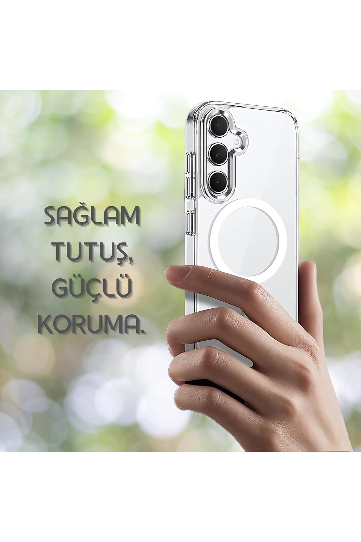 EVAX (MAGSAFE) Samsung Galaxy A36 Uyumlu MagSafe Wireless Özellikli Şeffaf Kılıf - Görsel 4