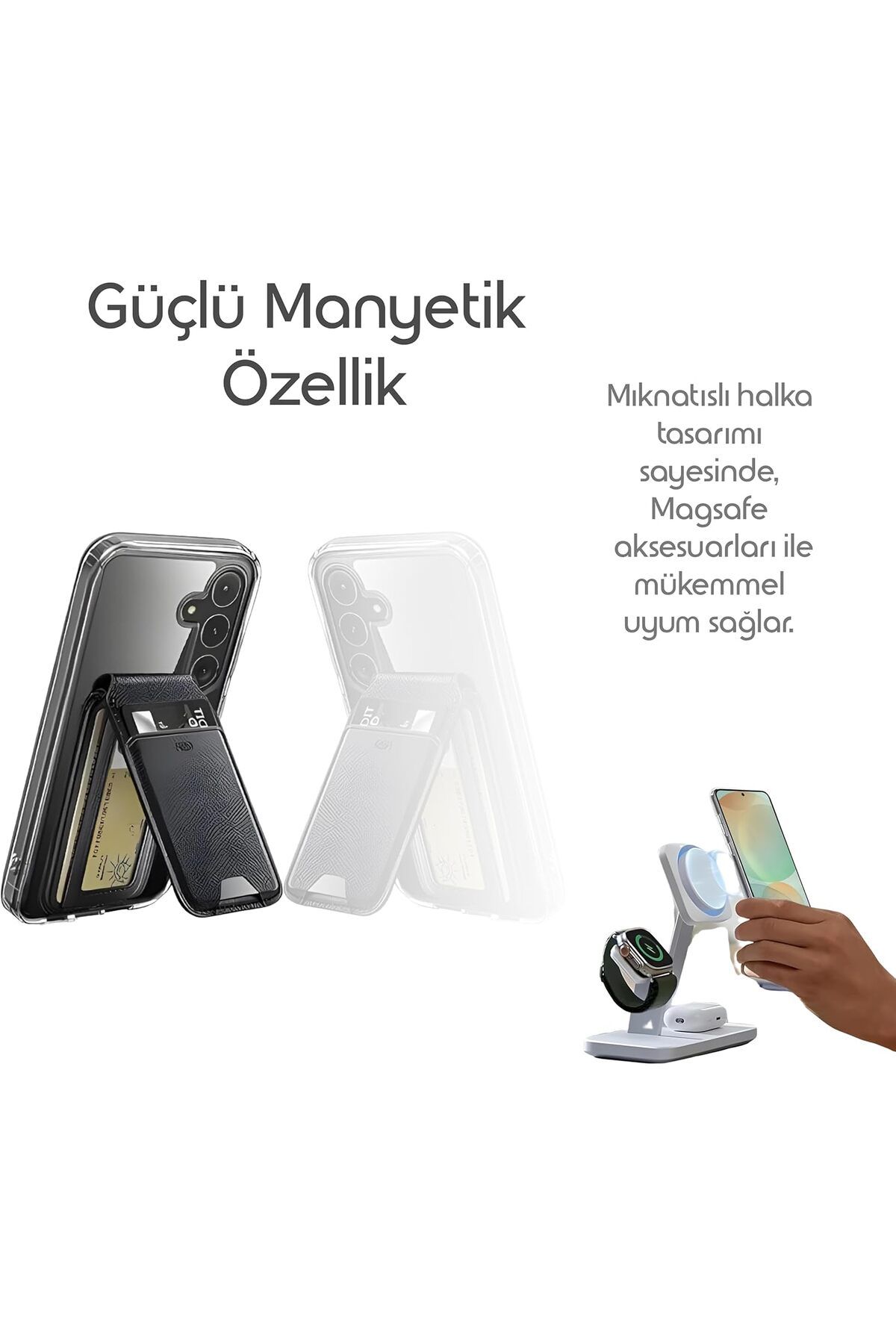 EVAX (MAGSAFE) Samsung Galaxy A36 Uyumlu MagSafe Wireless Özellikli Şeffaf Kılıf - Görsel 5