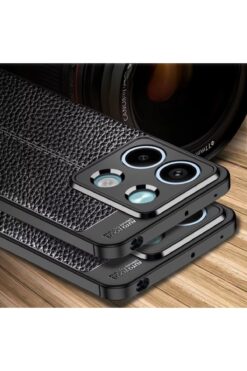 Fibaks Redmi Note 13 Pro 5g | Kılıf Kamera Çıkıntılı Deri Görünümlü Dikiş Desenli Koruyucu Kapak Kilif