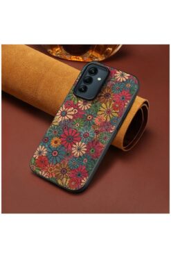 Zebana Samsung Galaxy A55 Uyumlu Kılıf Zebana Vintage Kumaş Kılıf Desen 1