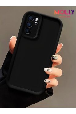 Molly Oppo A16 İçin Siyah Kenarları Kalın Pan Silikon Kılıf