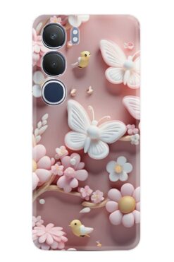 Kılıfland Vivo Y19S Kılıf Boutique Baskılı Resimli Pembe Kelebekler Pcode -088